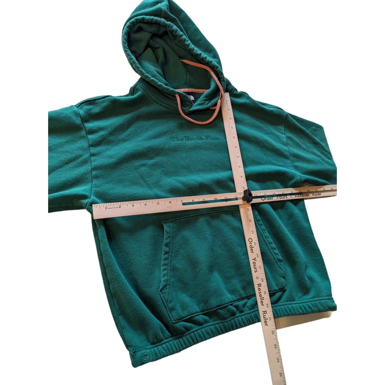 North Face Hoodie Womens Small Green Sweatshirt Pullover Kangaroo Pockets Sporty