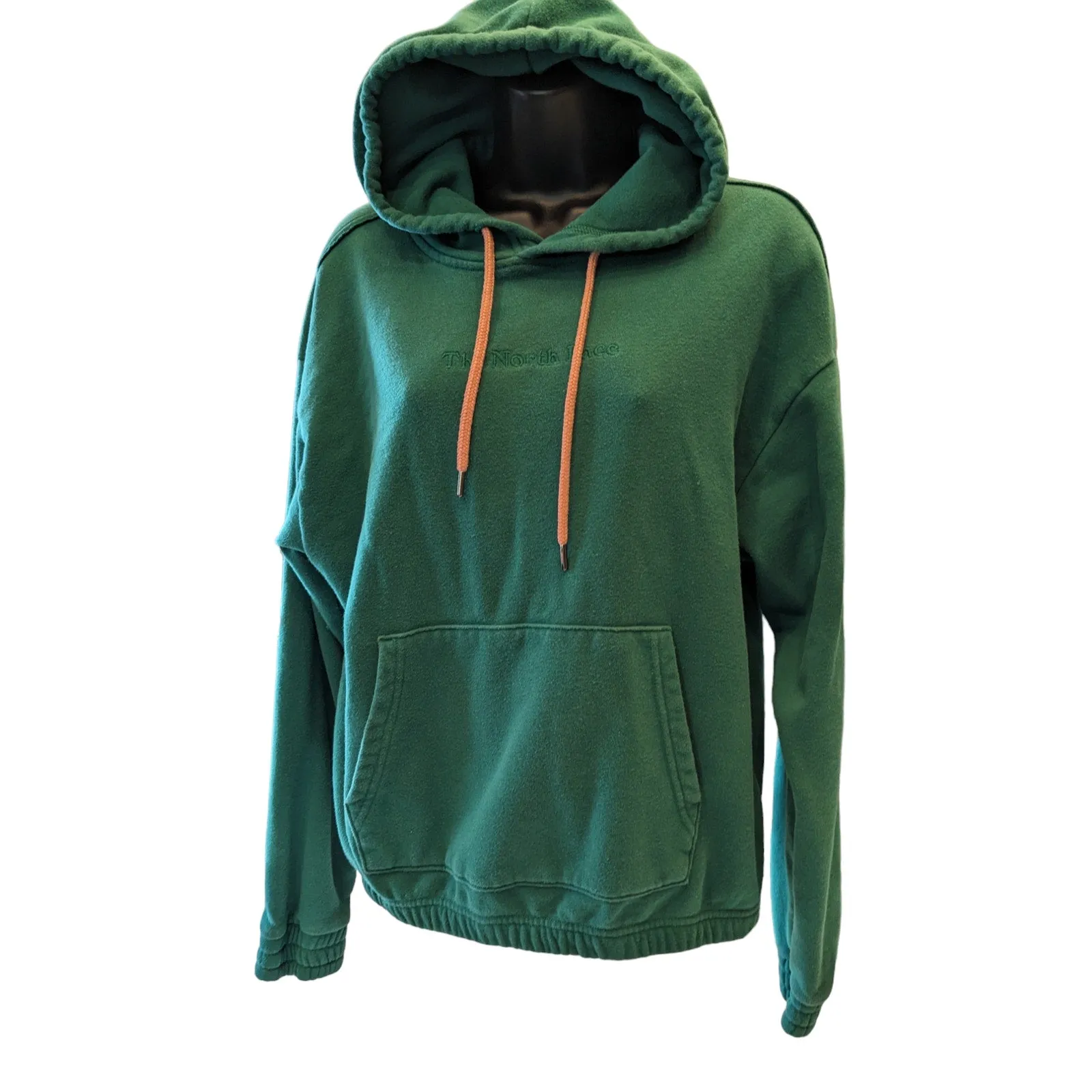 North Face Hoodie Womens Small Green Sweatshirt Pullover Kangaroo Pockets Sporty