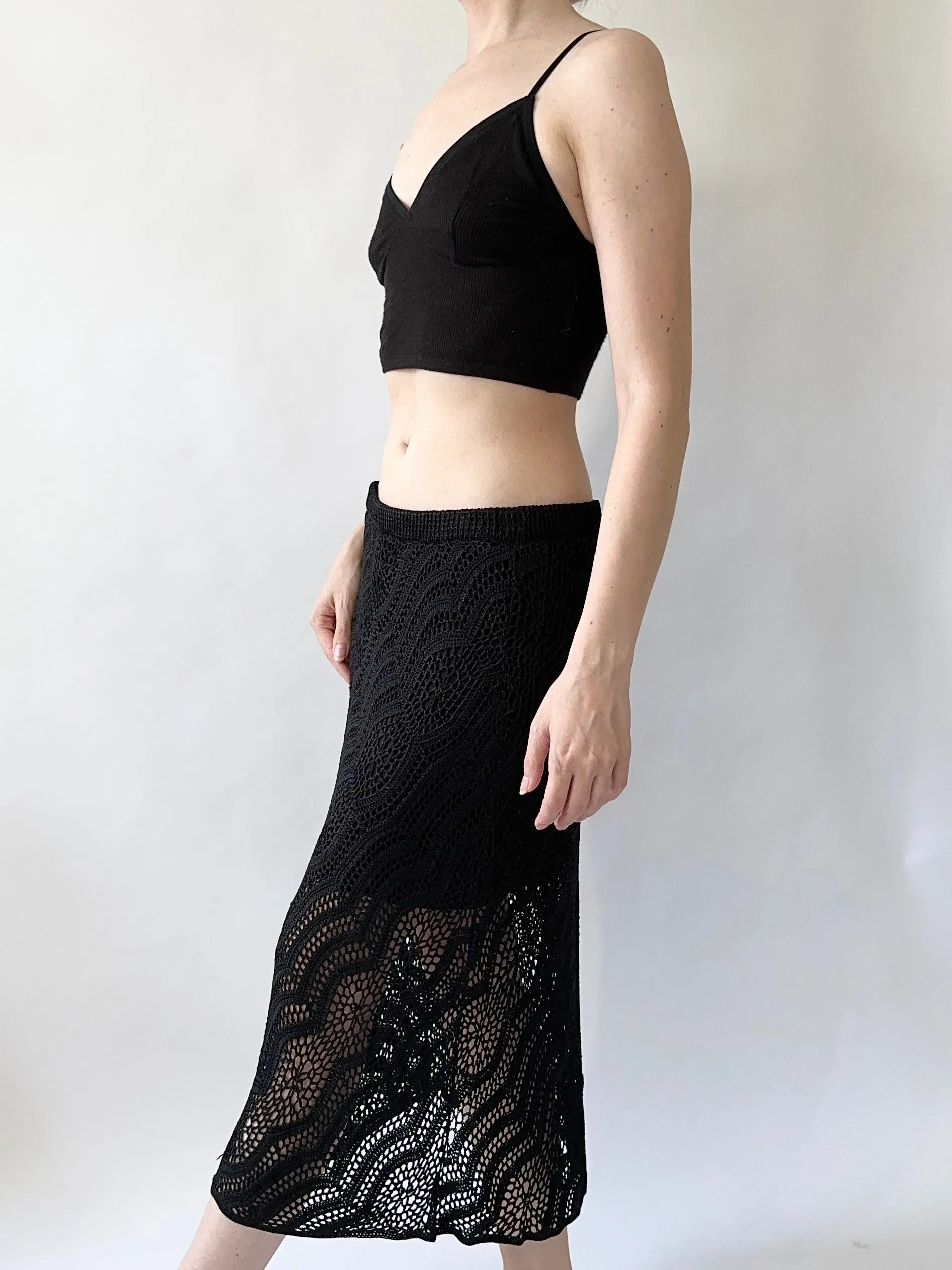 Obsidian Crochet Resort Skirt (M)