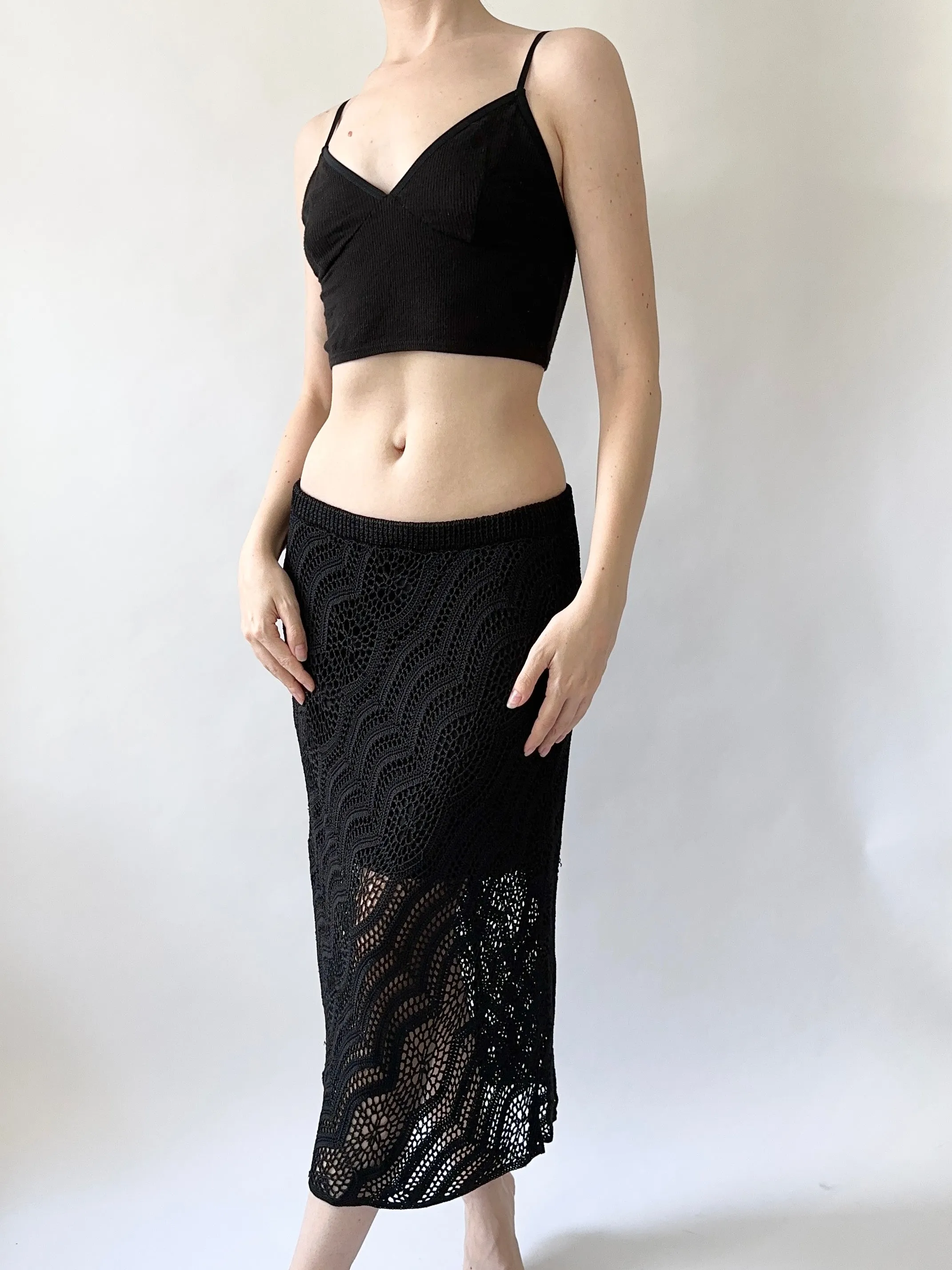 Obsidian Crochet Resort Skirt (M)