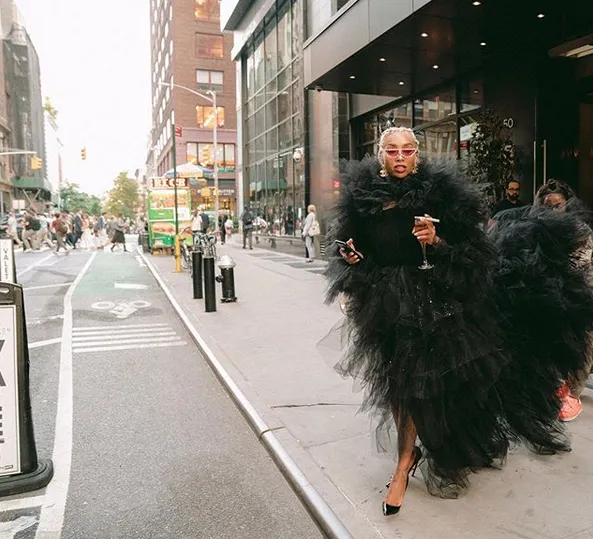 Oyemwen Black Tulle Tutu Maxi Dress As Worn by Flyy Tatted Sky