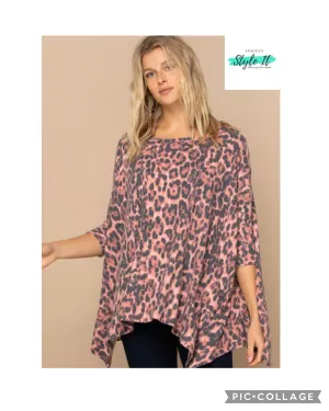 Pink Leopard Poncho