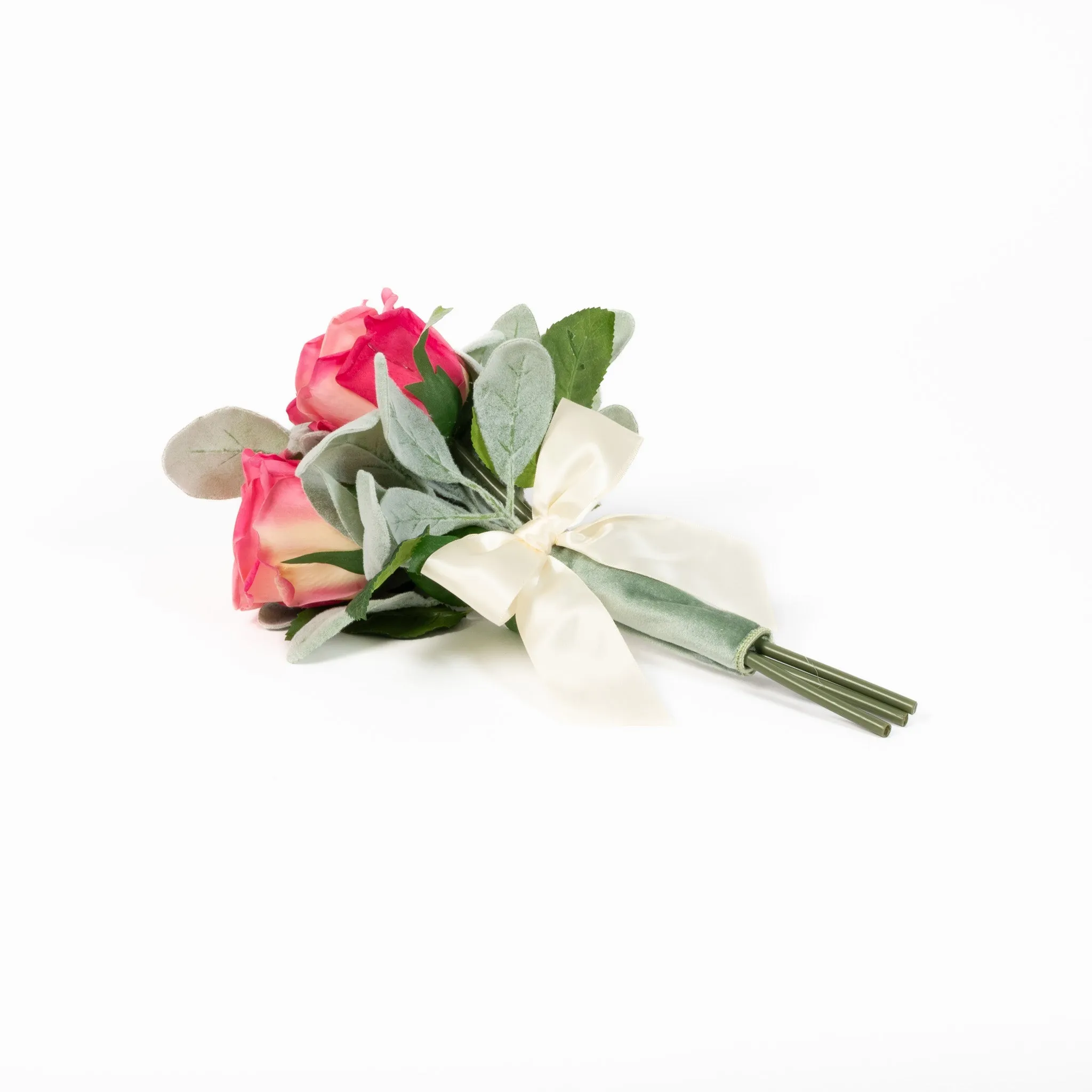 Pink Rose & Lambs Ear Bouquet