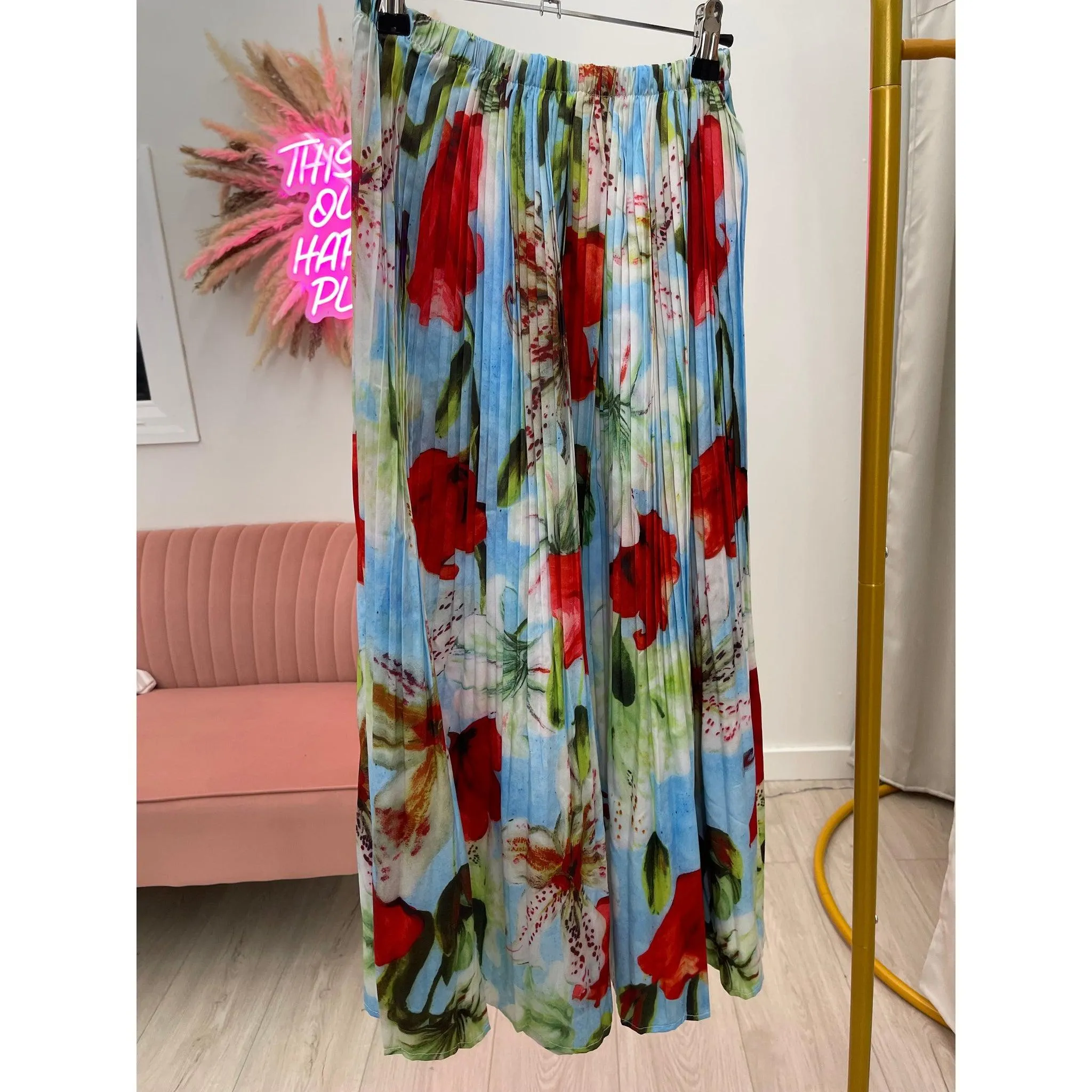 Poppy Print Skirt - O/S