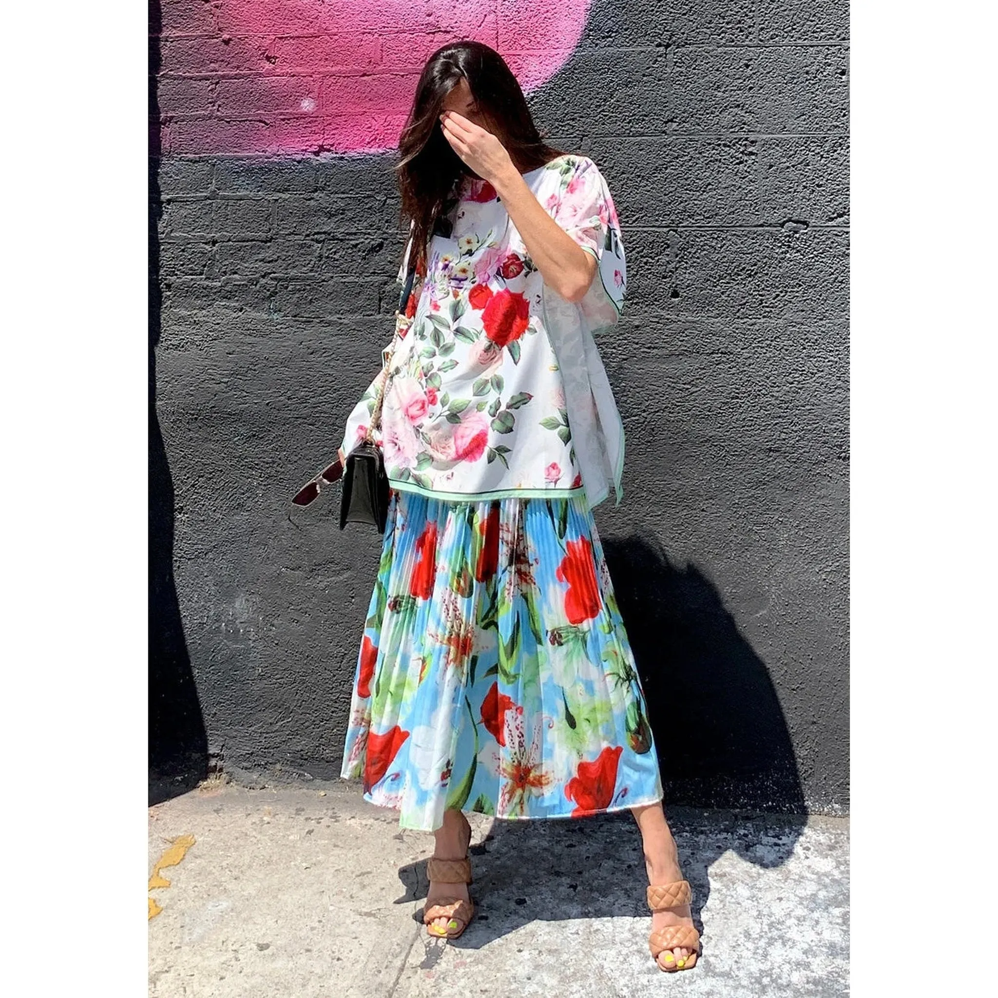 Poppy Print Skirt - O/S