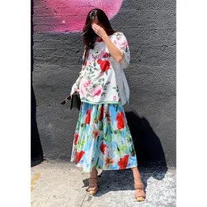 Poppy Print Skirt - O/S