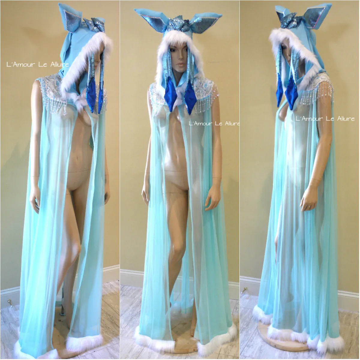 Preorder Flareon Inspired Ear Cape Robe Cosplay Dance Costume Halloween