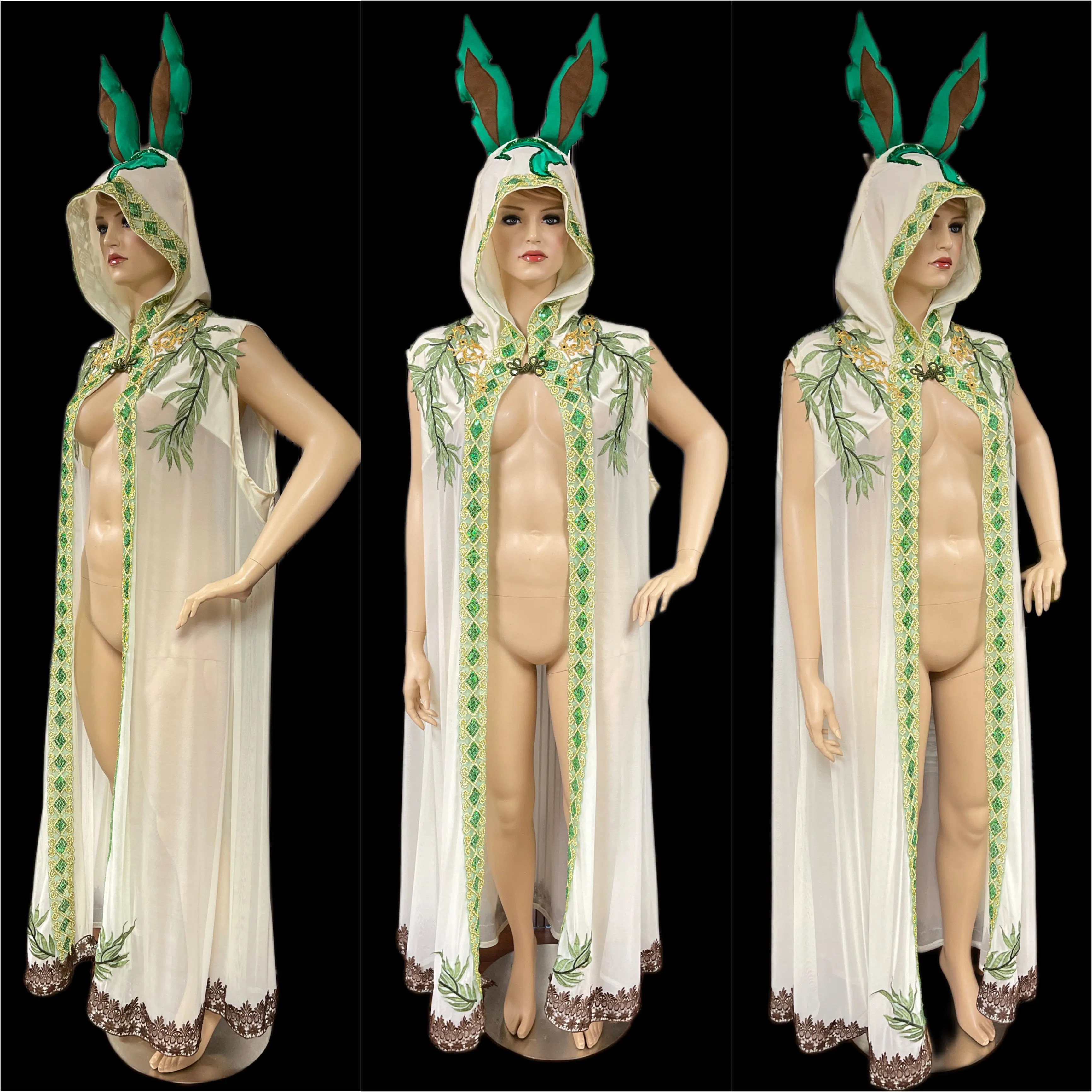 Preorder Flareon Inspired Ear Cape Robe Cosplay Dance Costume Halloween