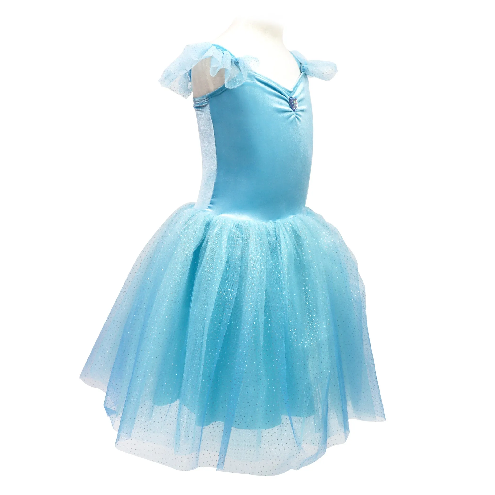Princess Sapphire Velvet Dress With Tulle Skirt