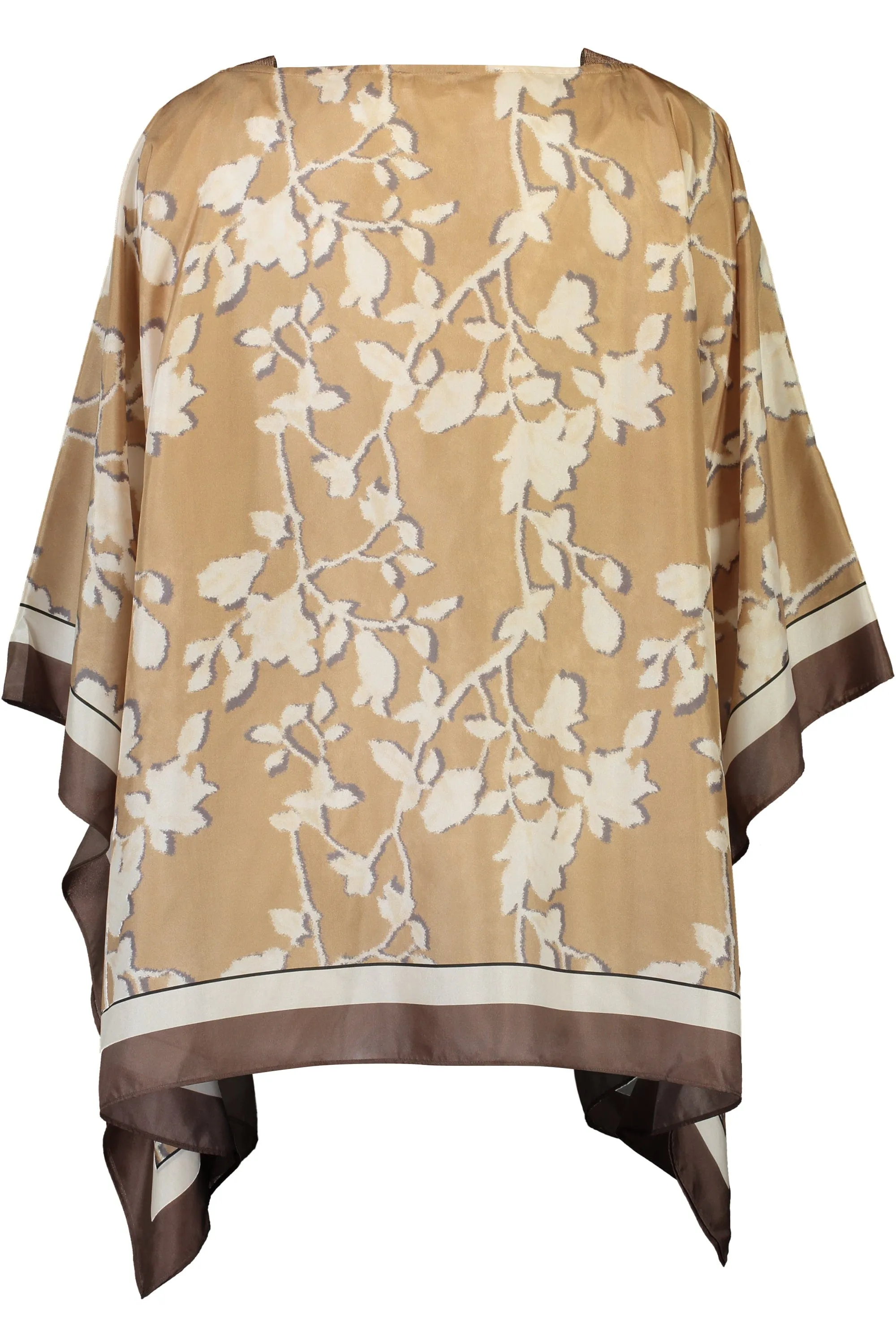 Printed Poncho With Monili Detail