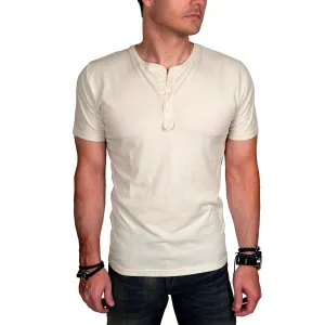 Prospective Flow - "OTARU" Henley Tee in Heather Natural