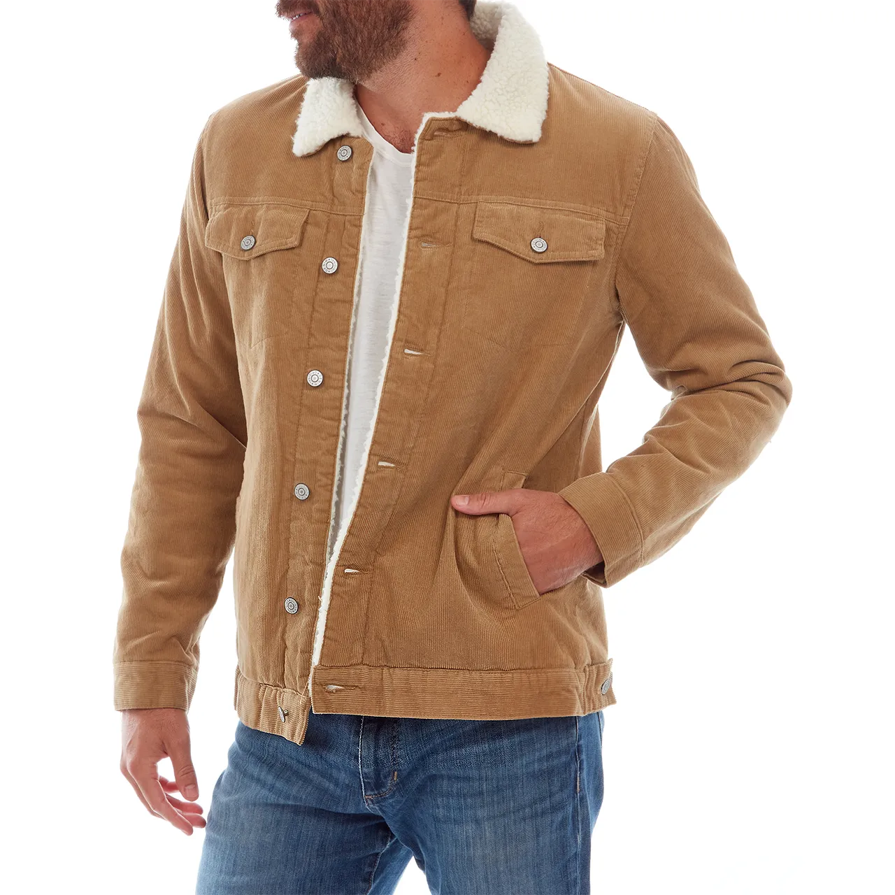 PX - "KOLTON" Corduroy Aviator Jacket in Khaki