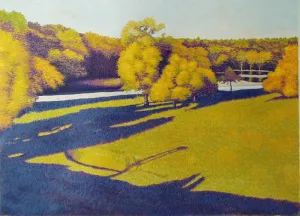 "Autumn Color" by Gordon Mortensen - Limited Edition Landscape Reduction Woodblock Print