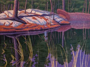"Crossings" by Gordon Mortensen - Limited Edition Landscape Reduction Woodblock Print