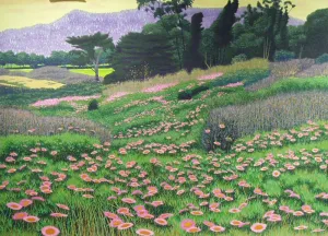 "Daisies" by Gordon Mortensen - Limited Edition Landscape Reduction Woodblock Print