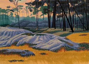 "Dunes At Spanish Bay" by Gordon Mortensen - Limited Edition Reduction Woodcut Print