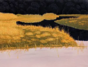 "Evening Gold" by Gordon Mortensen - Limited Edition Landscape Reduction Woodblock Print