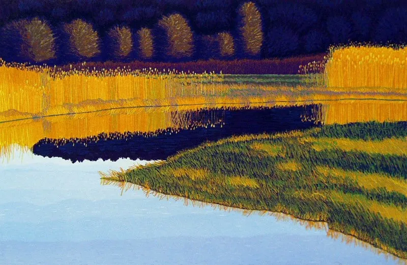 "Golden Dusk" by Gordon Mortensen - Limited Edition Landscape Reduction Woodblock Print