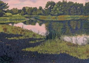 "Green Mountain Lake" by Gordon Mortensen - Limited Edition Landscape Reduction Woodblock Print