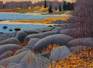 "Lake Winnipeg" by Gordon Mortensen - Limited Edition Landscape Reduction Woodblock Print