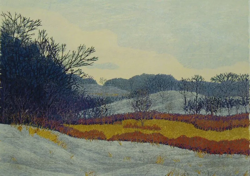 "Late December" by Gordon Mortensen - Limited Edition Landscape Reduction Woodblock Print