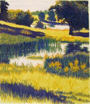 "Reid Pond" by Gordon Mortensen - Limited Edition Landscape Reduction Woodblock Print