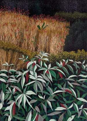 "Wild Grape" by Gordon Mortensen - Limited Edition Landscape Reduction Woodcut Print