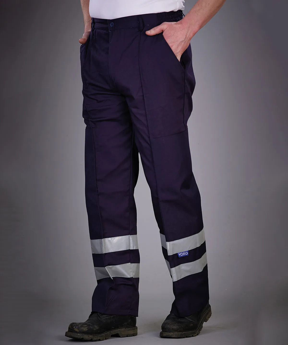Reflective polycotton ballistic trousers (BS015T) | Navy