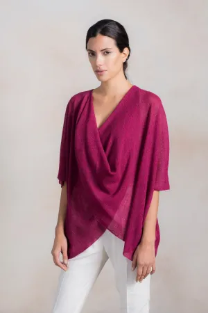 Romanov Poncho Baby Alpaca Color Fucsia