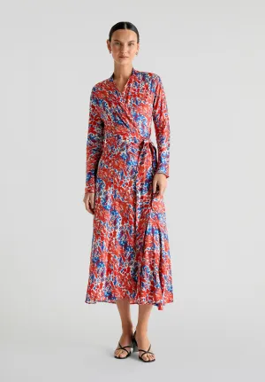 SATEN WRAP DRESS