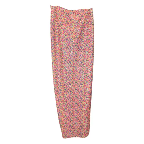 Sequin Ruched Maxi Skirt