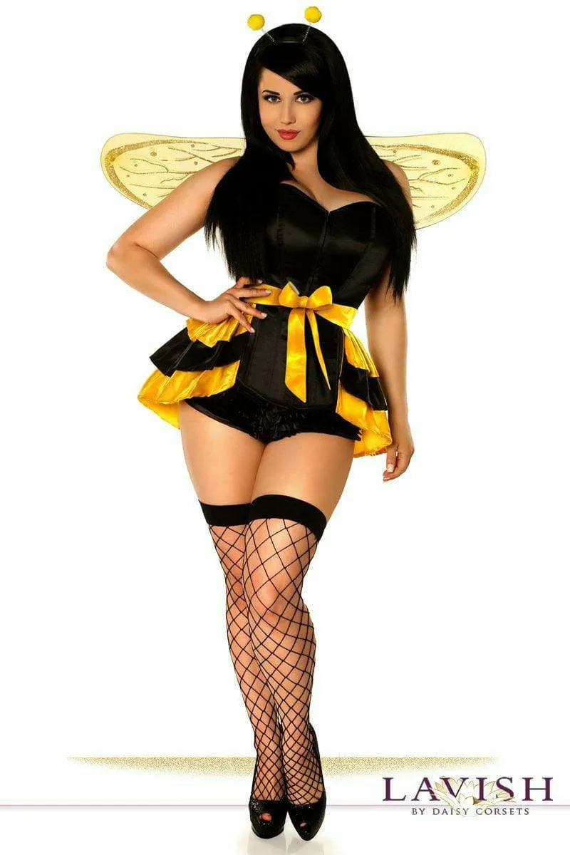 Sexy Deluxe 4 Piece Queen Bee Halloween Costume