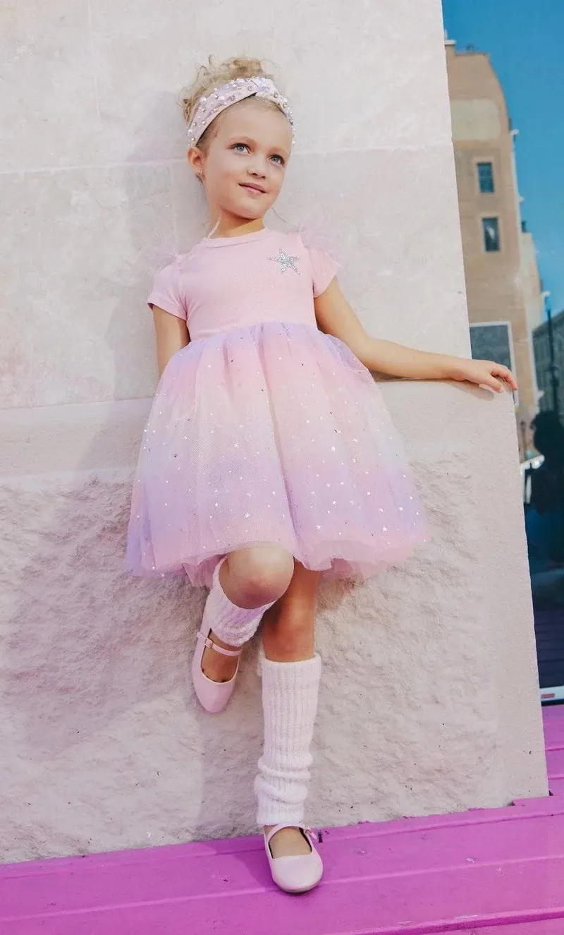 Shining Star Feather Tutu Dress