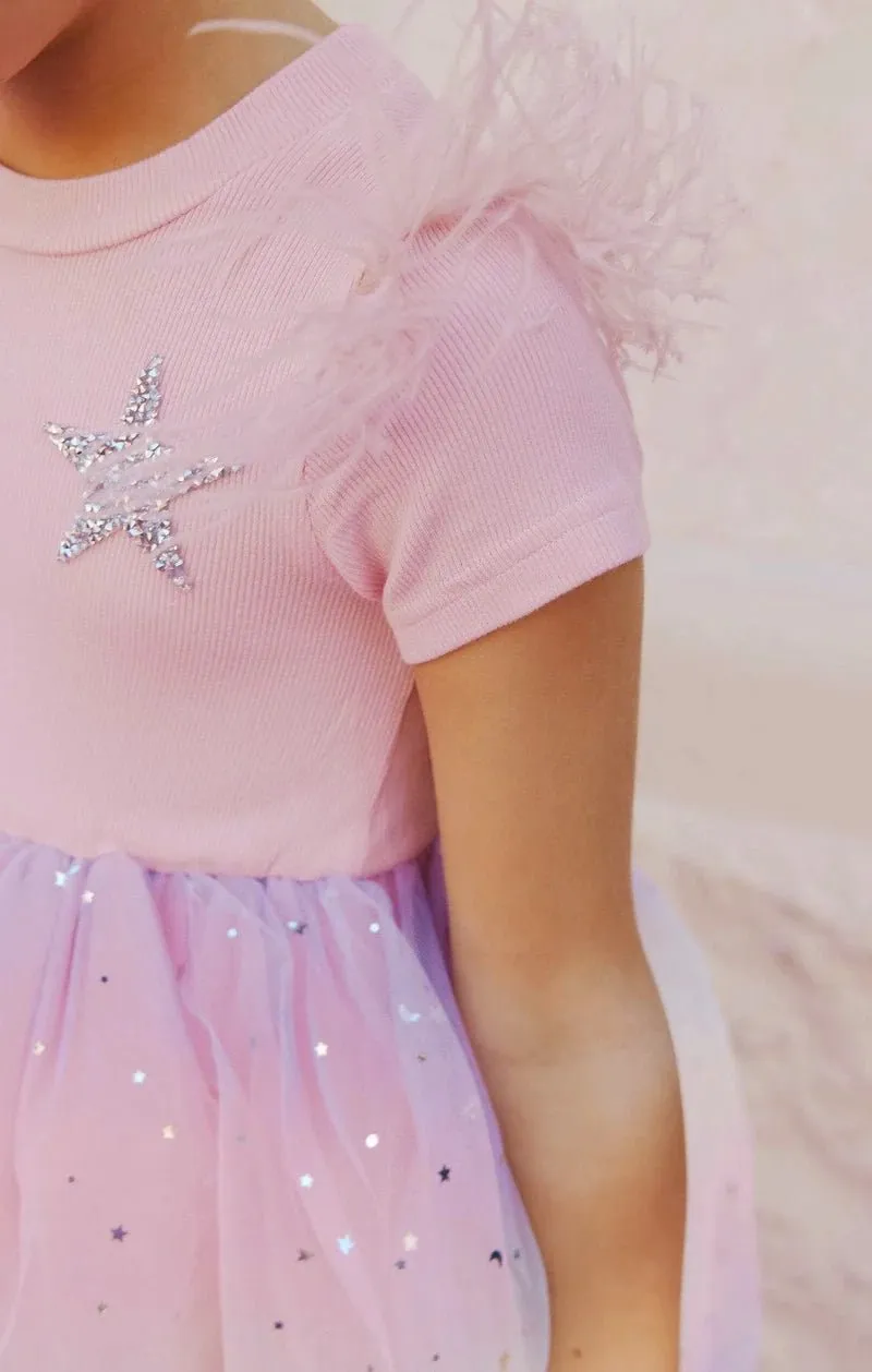 Shining Star Feather Tutu Dress