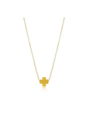 SIGNATURE CROSS NECKLACE - YELLOW