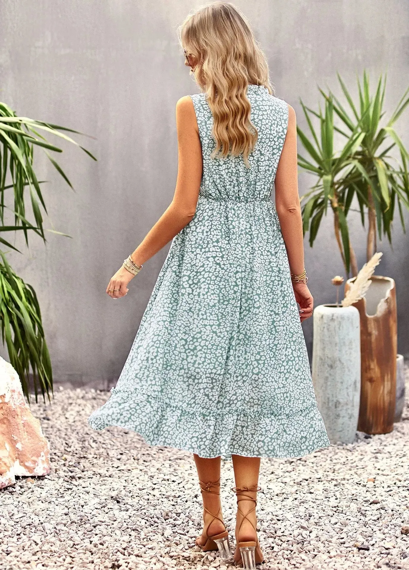 Sleeveless Floral Dress