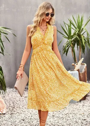 Sleeveless Floral Dress