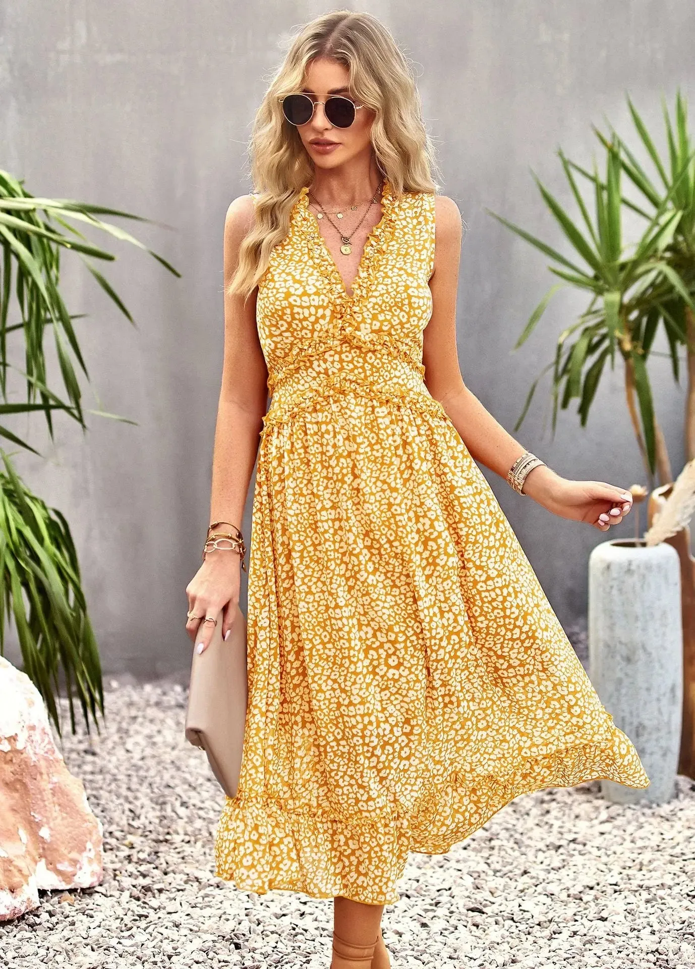 Sleeveless Floral Dress
