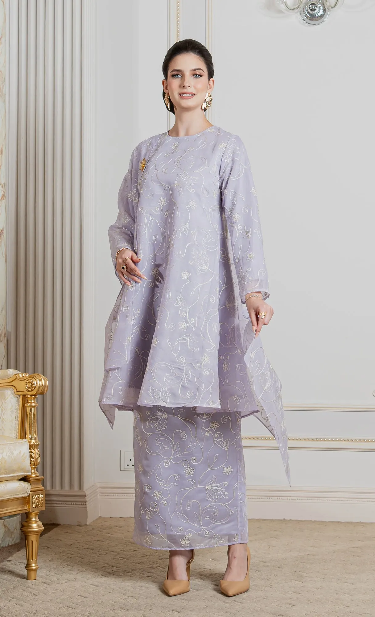 Stellar Kurung in Frosty Lilac