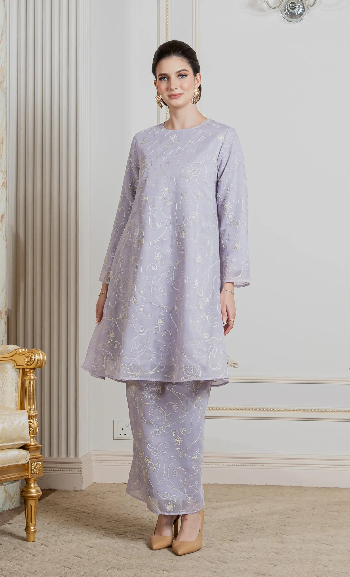 Stellar Kurung in Frosty Lilac
