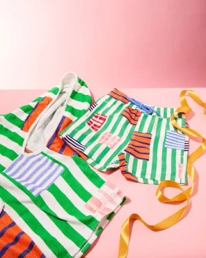 Stripe On Stripe Boardies and Poncho Bundle