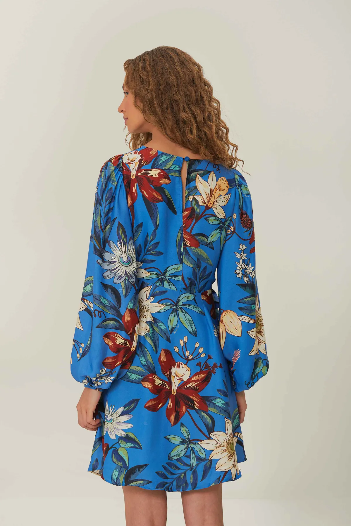Surreal Flowers Blue Wrap Mini Dress