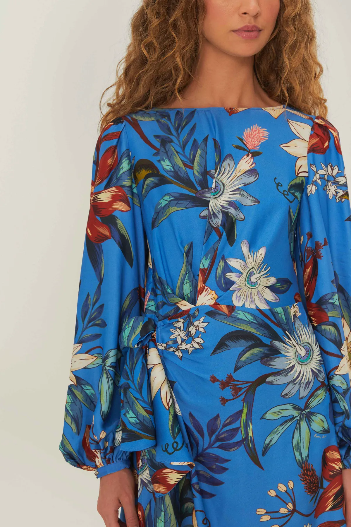 Surreal Flowers Blue Wrap Mini Dress