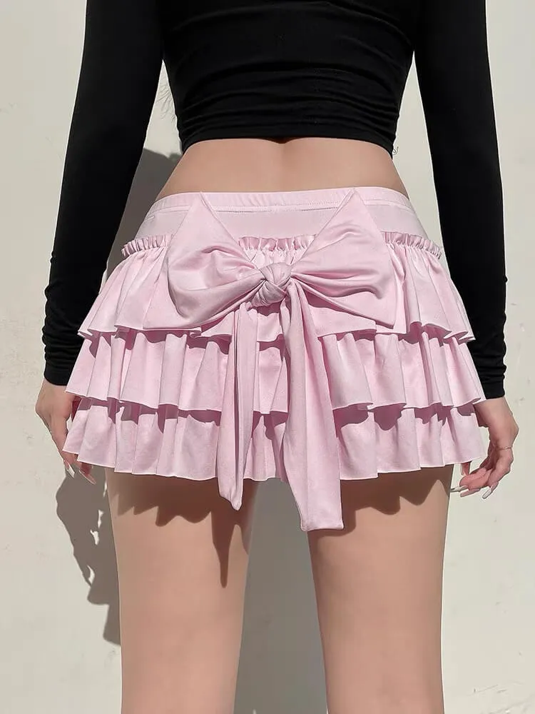 Sweetheart bow layered skirt