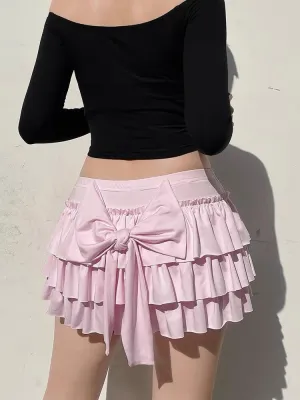 Sweetheart bow layered skirt