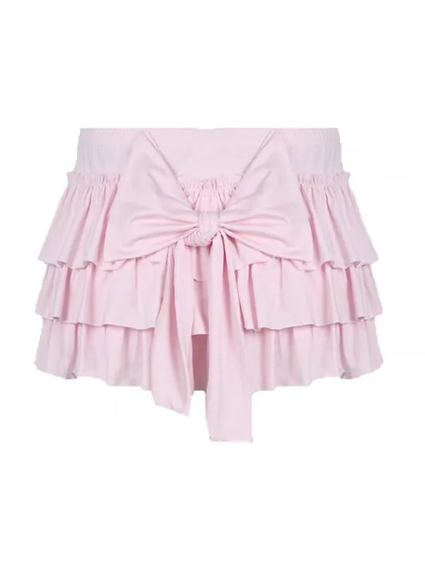 Sweetheart bow layered skirt