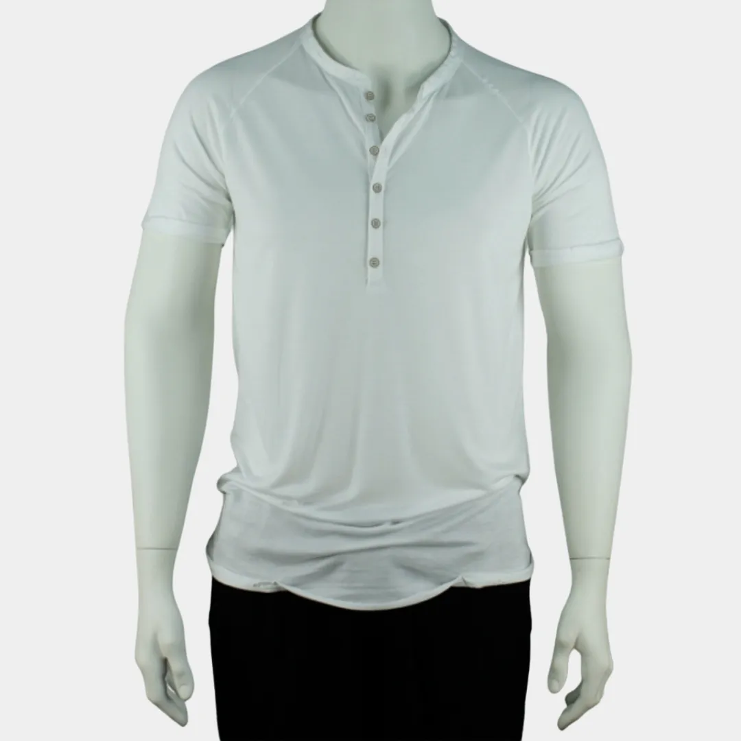 T-Shirt | Knopfleiste Weiss | PUTTMEISTER