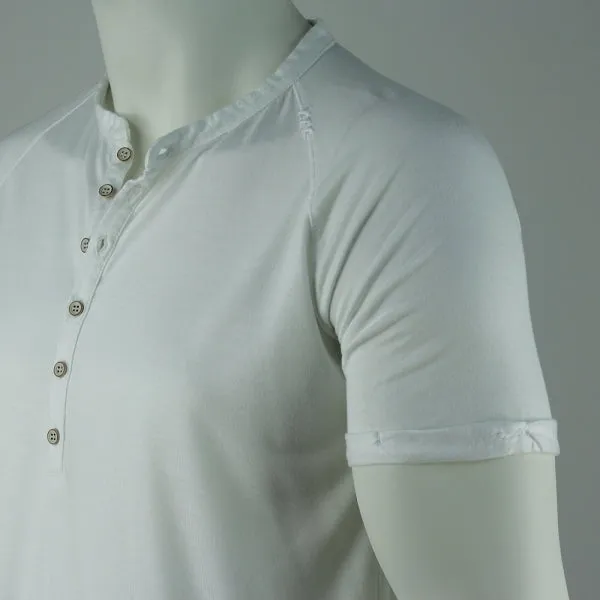 T-Shirt | Knopfleiste Weiss | PUTTMEISTER