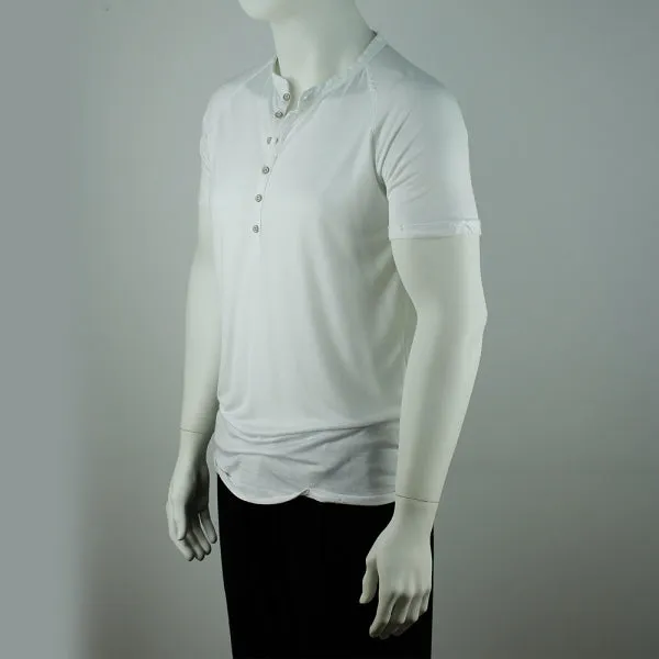 T-Shirt | Knopfleiste Weiss | PUTTMEISTER