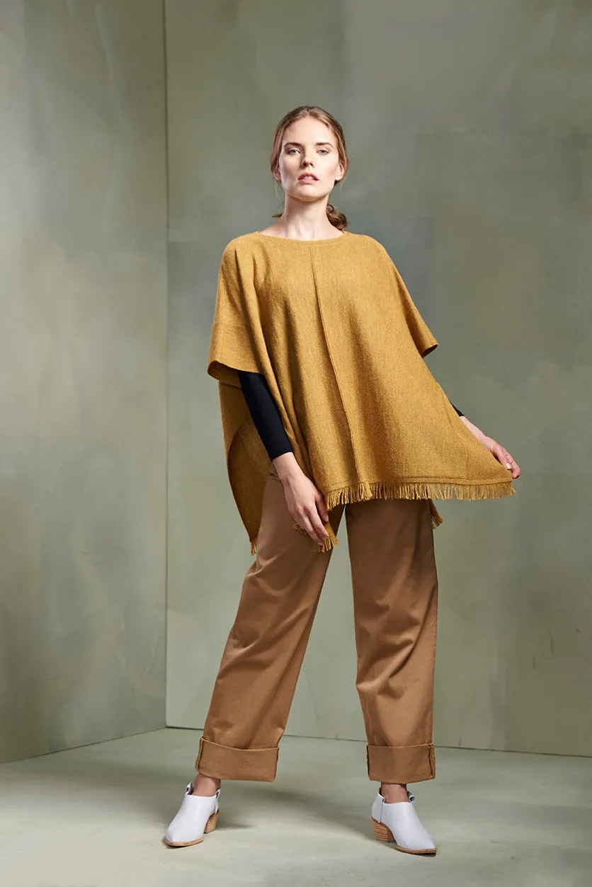 Taboa Poncho Baby Alpaca Color Senape